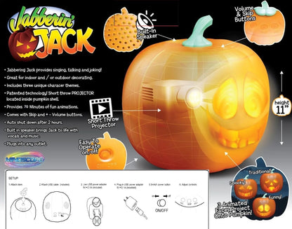 Jabberin' Jack Talking Animated Pumpkin