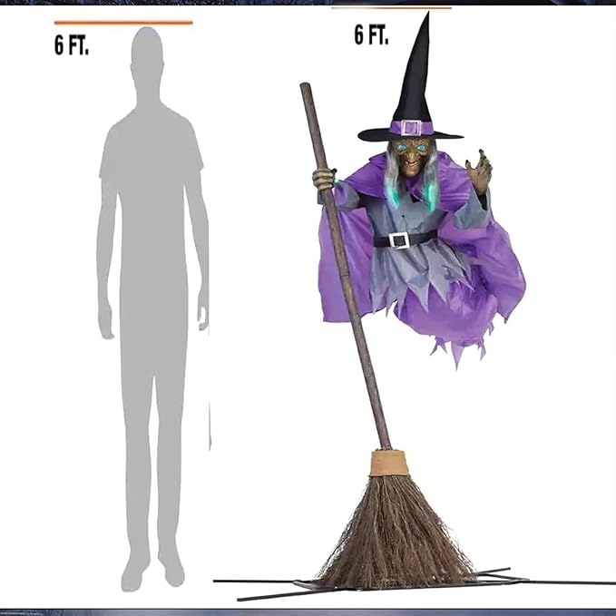 HELLORSO Flying Witch Halloween Decor 8 fts